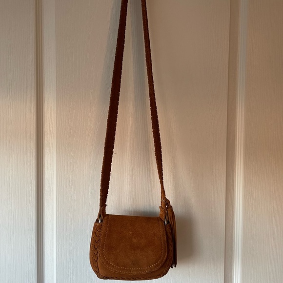 Tasseled Split Leather Mini Crossbody Bag - Picture 3 of 8
